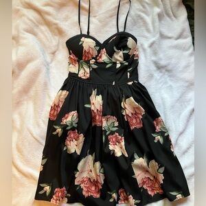 Band of Gypsies Black Floral Mini Dress
